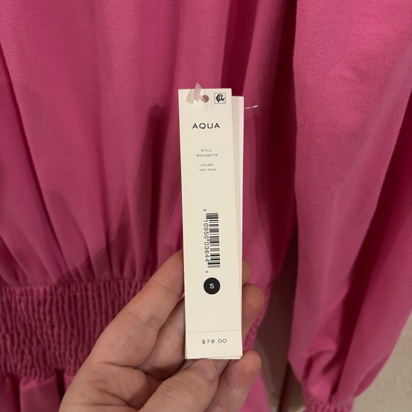 Aqua Pink Long Sleeve Dress with Ruffle Hem - Picture 4 of 8